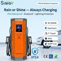 Chargeur rapide DC pour véhicules électriques 180 kW, double connecteur CCS1 CCS2 CHADEMO GBT, OCPP1.6J, 4G, Ethernet, RFID, IP54, -30°C à 60°C, sur pied