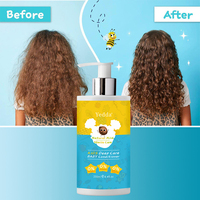 Label pribadi pelembap rambut Gel kelapa Formula nutrisi organik Vegan hidrasi untuk bayi anak-anak untuk kulit kepala kering