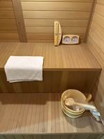 Sauna Traditionnel à Vapeur en Bois de Cèdre pour 4 Personnes, Style Moderne, Extérieur, Toit Incliné Noir, Imperméable