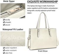 Sac d'ordinateur portable en cuir PU souple pour femmes, élégant, fourre-tout, imperméable et léger