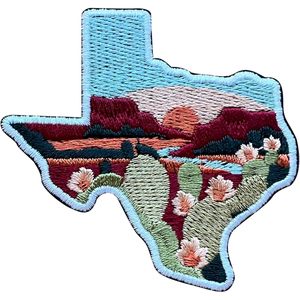 Patch brodé personnalisé carte du Texas 3 pouces thermocollant ou à coudre, applique de voyage en tissu feutre non tissé, patch décoratif - Product Image 1