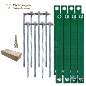 Piquets de tente Yachuangxin 400 mm en tissu Oxford vert, orange, noir, norme mondiale de recyclage, pour camping et usage extérieur, lot de 3 - Product Image 5