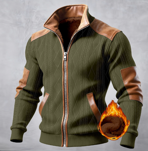 Veste décontractée en velours texturé à fermeture éclair pour homme, nouvelle collection automne-hiver européenne et américaine, couleurs assorties - Product Image 5