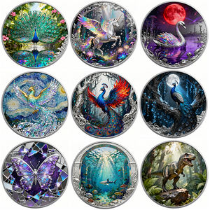 Pohon Kehidupan paduan seng 24 K koin Token berlapis emas dengan batu berlian kristal untuk promosi bisnis dan koleksi suvenir - Product Image 6