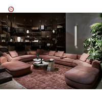 TT OEM & ODM personnalisé usine vente en gros moderne Villa hôtel projet salon de luxe canapé modulaire en velours rose