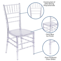 Chaises transparentes empilables, portables et pliables pour événements, mariages, fêtes, banquets, hôtels, directement de l'usine