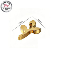 Freya Leaf Clover Earrings Tragus Daith Korean Fine Earrings for Women Implant Grade Titanium Piercing Jewelry Labret Stud Rings
