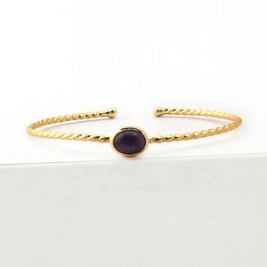 Bracelet manchette en amazonite naturelle rare bracelet vert réglable bijoux en plaqué or design à la main bracelet cadeau d'anniversaire pour mère - Product Image 5