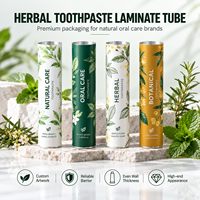 Tube d'emballage de dentifrice en aluminium et plastique haute barrière, logo personnalisé, impression UV, toucher doux, format voyage 100g