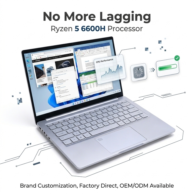 Factory Direct Sale: S14, 14.1-inch Screen AMD Ryzen 5 6600H Full-function Type-C and HDMI Interfaces Business Laptop Computers
