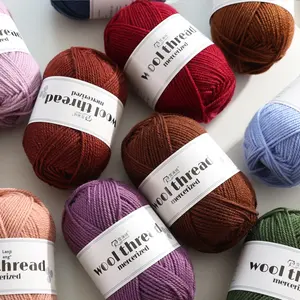 Xuelan Velvet 100% Fil de laine pure, boules de laine moyennes et grossières, tricot tissé à la main, crochet, pulls et écharpes - Product Image 3