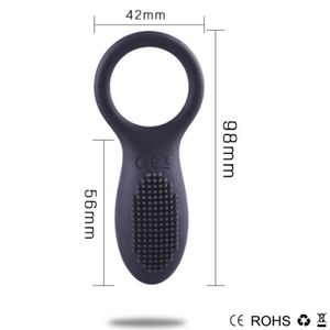 Grosir mainan seks pria cincin penis silikon 10 frekuensi dengan fitur waktu penundaan - Product Image 2