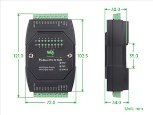 Модуль промышленного цифрового ввода/вывода Waveshare на 8 каналов, питание 7-36В DC, протокол Modbus RTU - Product Image 6