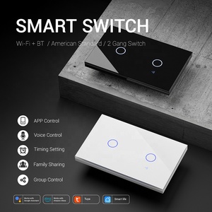 2.4GHz WiFi Wall Touch Smart <strong>Switch</strong> Multi-<strong>Control</strong> White Black 2 Gang Glass Panel <strong>Light</strong> <strong>Switch</strong> - Product Image 2