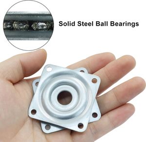2 Inch Mini Silvery Square Contemporary Metal Lazy Susan <b>Turntable</b> Low Noise 360 Degree Rotating Bearing Plate Display <b>Stand</b> - Product Image 3