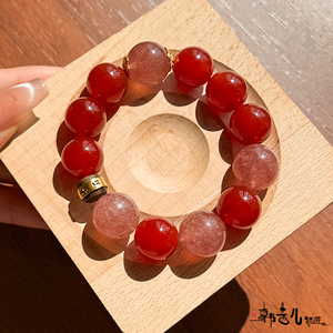 Braccialetti con perline in cristallo rosso naturale e strass, mantra buddista a sei sillabe, da donna, eleganti e lussuosi, regalo Han Qian'er - Product Image 2