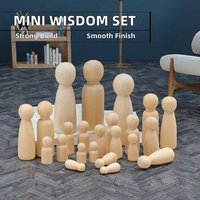 Direct usine : Mini ensemble de jeu éducatif pour enfants, comprenant des poupées en bois poli, des objets d'art populaire, des créations artisanales en bois de haute qualité, des décorations murales et des boîtes