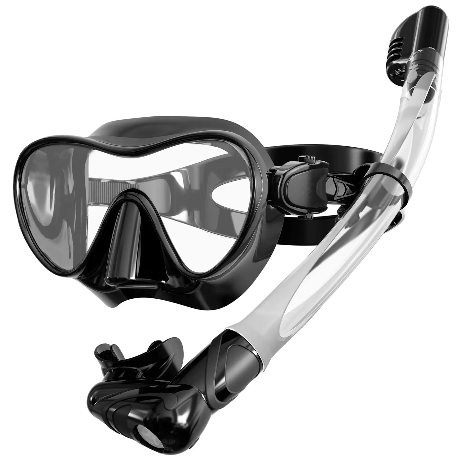 Bán chạy nhất Tempered Glass Lens lặn Ống thở mặt nạ Scuba Diving mặt nạ và ống thở Bộ