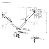 LDT49-C024 17 "-32" 9kg Elegance Slim aluminium double moniteur bras support à ressort Premium écran d'ordinateur bureau montage Riser