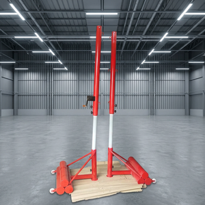 Poteau de volley-ball réglable rouge portable pour terrains extérieurs et intérieurs - Product Image 5