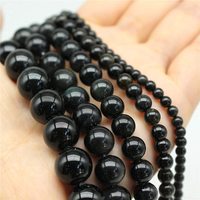 Perles de pierre naturelle en obsidienne noire arc-en-ciel lisses et rondes de 4 à 16 mm pour bracelet et collier
