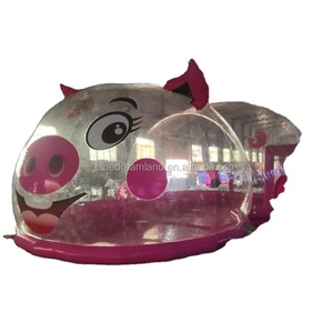 Tenda a Bolla Trasparente Gonfiabile a Forma di Maialino Rosa, Prezzo di Fabbrica, con Milioni di Palline Colorate, Parco Giochi per Bambini - Product Image 1