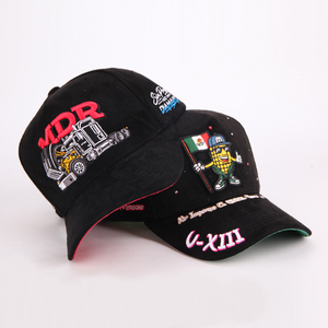 High Quality Unisex Suede Custom Embroidery Logo 5 Panel <b>Hats</b> for <b>Men</b> Baseball Cap With Rhinestone Logo - Product Image 6