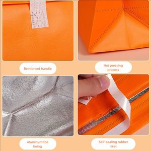 Bolsa Térmica Personalizada de Tela No Tejida a Prueba de Fugas con Aislamiento de Papel de Aluminio para Barbacoa, Pasteles, Té con Leche y Almacenamiento en Frío - Product Image 3