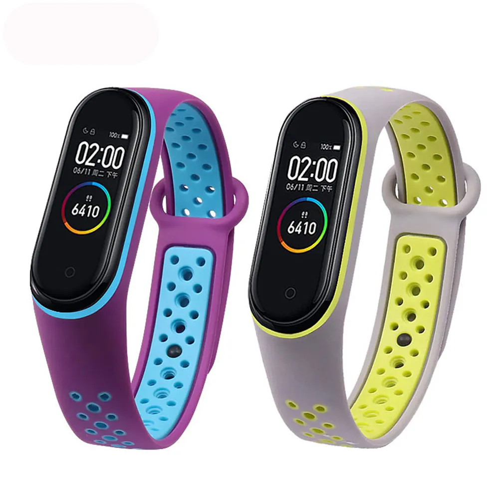 Two-color Strap For Xiaomi Mi Band 5 3 4 Breathable Miband Strap Replacement Bracelet For MiBand 4 5 3 Smart Watch Wrist