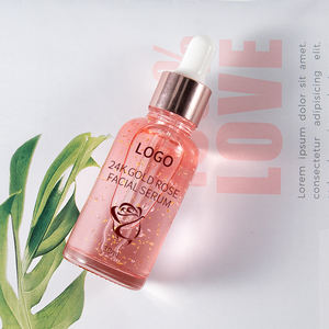 Etichetta privata vegana biologica antirughe età del viso bagliore nuovo siero viso Anti invecchiamento oro rosa 24 carati - Product Image 1