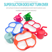 Assiettes ovales en silicone de qualité alimentaire, personnalisables, imperméables, sans odeur, avec forte puissance d'aspiration, faciles à nettoyer, pour le camping