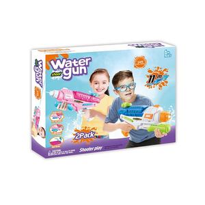 QS811-25-26 caja de color de verano al aire libre Juegos al aire libre juego de niños pistola de agua de juguete set de 2 piezas - Product Image 5