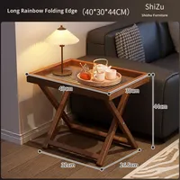 Table basse pliable en bambou, meuble de salon, chambre à coucher, balcon, étagère de rangement, usage domestique, style rétro