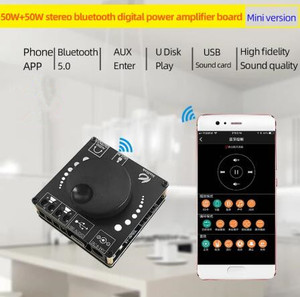 XY-AP50L มินิ BT 5.0 50w+50w บอร์ดเครื่องขยายเสียงดิจิตอลไร้สาย สเตอริโอแอมป์ 3.5 มม. AUX USB APP - Product Image 2