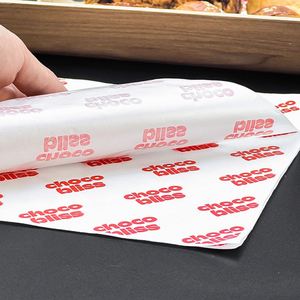 Custom Food Grade <b>Greaseproof</b> PE Coated Biodegradable <b>Paper</b> for Cake Chocolate Bread Snack Packaging with Logo - Product Image 3