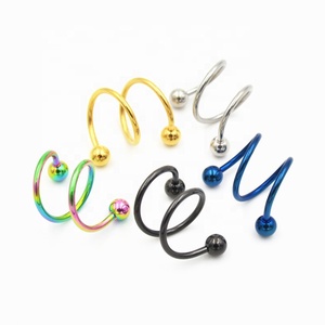 Boucles d'oreilles tendance en acier inoxydable, style punk, <span class=keywords><strong>spirale</strong></span> hélice, clou d'oreille, anneau de lèvre, <span class=keywords><strong>piercing</strong></span> de nez, <span class=keywords><strong>piercing</strong></span> de cartilage pour femme, bijoux de corps - Product Image 3