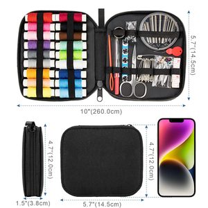 DIY Travel Portable Leather <b>Sewing</b> Kit Set <b>Box</b> Household Multi-functional Storage Bag <b>Sewing</b> Needle <b>Sewing</b> Bag Travel Supplies - Product Image 3