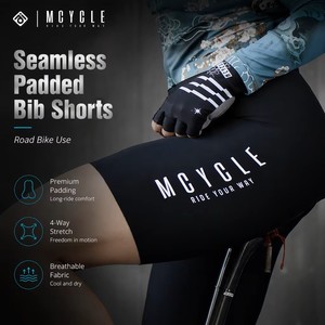 <span class=keywords><strong>Pantaloncini</strong></span> da Ciclismo Leggeri Mcycle per Uomo, Riflettenti con Imbottitura in Gel 3D, Asciugatura Rapida, Taglie Grandi, Senza Cuciture, OEM ODM - Product Image 2
