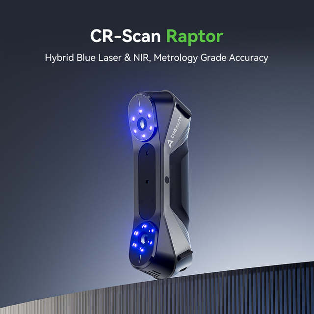 Creality Handheld 3D Scanner CR-Scan Raptor Hybrid Blue Laser & NIR 7 Blue Parallel Laser Lines Creality Raptor Scanner 3D