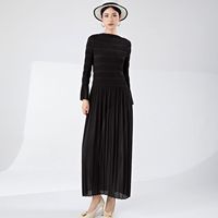 PLEAT Miyake Chic Unique Haut de Gamme Écologique 100% Polyester Infroissable Respirant Décontracté Naturel Grande Taille Africain Maxi ODM
