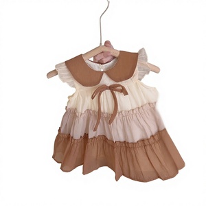 Vestito Estivo in Cotone Senza Maniche con Volant per Bambina 2025 Nuova Collezione Principessa Carina 3-8 Anni Gonna con Spalline e Maniche a Farfalla - Product Image 1