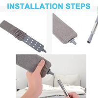 Gadget de nettoyage amélioré pour appareils électroménagers en acier inoxydable écologique, dépoussiéreur plat et étroit pour interstices avec manche télescopique