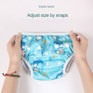 Pañales de Natación Reutilizables de Tela para Bebés de 0 a 2 Años, con Estampado de Mundo Marino, de Algodón, con Protección Anti-Fugas, Suaves, Transpirables y Absorbentes - Product Image 3