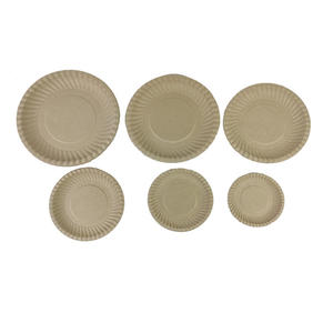 Plato redondo <span class=keywords><strong>de</strong></span> pulpa <span class=keywords><strong>de</strong></span> bagazo Natural <span class=keywords><strong>de</strong></span> 6 pulgadas con diseño <span class=keywords><strong>de</strong></span> flores en relieve compostable biodegradable para ocasiones <span class=keywords><strong>de</strong></span> fiesta - Product Image 5