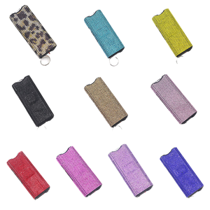 Wholesale Portable Pink Diamond Keychain Flashlight Outdoor Emergency Rechargeable Powerful LED White Light Plastic Body