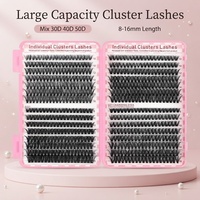 Lash Book 30D 40D 50D Cils individuels mixtes en grappe 560 PCS 8-16mm Grande capacité Extensions de cils volume pour usage professionnel et DIY