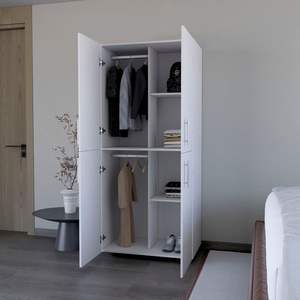 DB Moscow Chambre à coucher Armoire convertible blanche pliante Meubles blancs pour le stockage de vêtements dans un appartement ou un atelier - Product Image 5