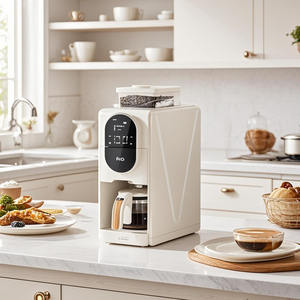 Máquina de cafeteras blancas súper automática completa Profesional, cafetera de goteo eléctrica de tubo de vástago de pantalla táctil grande para coche RV - Product Image 1