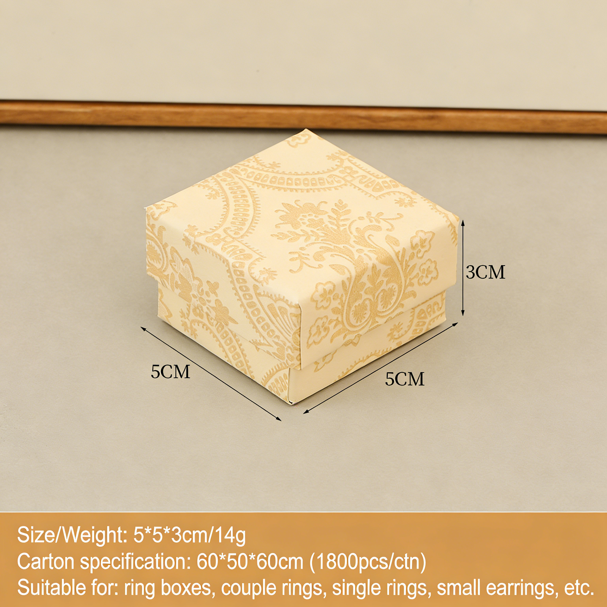 Amarillo pálido [Caja de anillo de 5*5*3 cm con esponja]