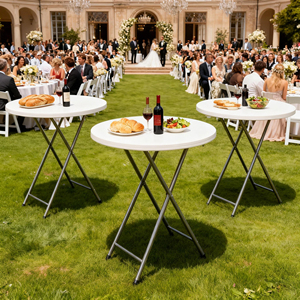 Meja tinggi persegi Bar lipat plastik, tugas berat untuk pesta koktail luar ruangan dan penggunaan acara - Product Image 3